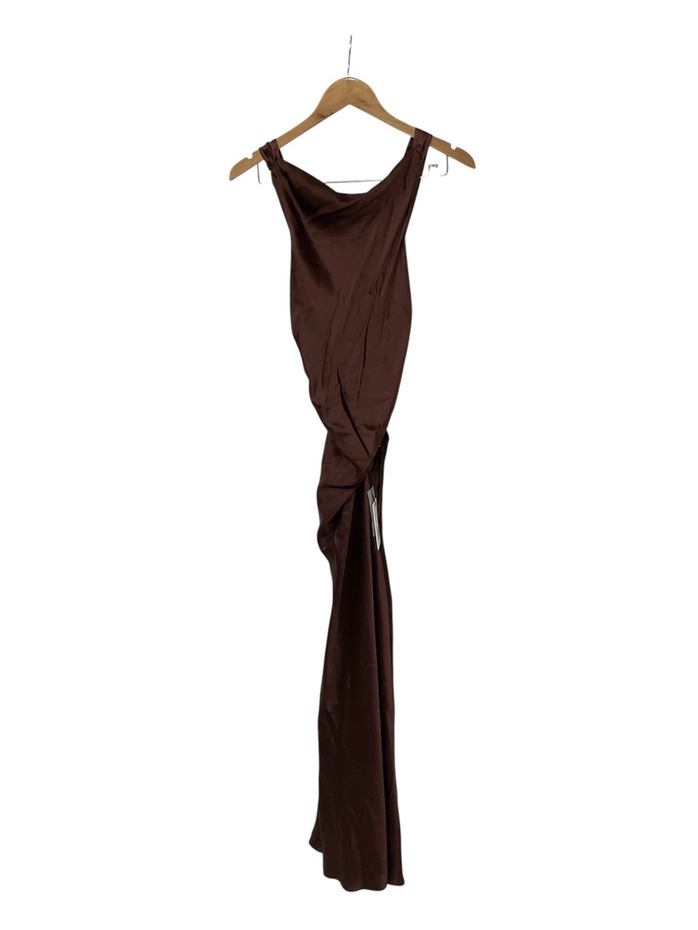 NWT Reformation Casette Silk Maxi Dress Mahogany Brown 8
